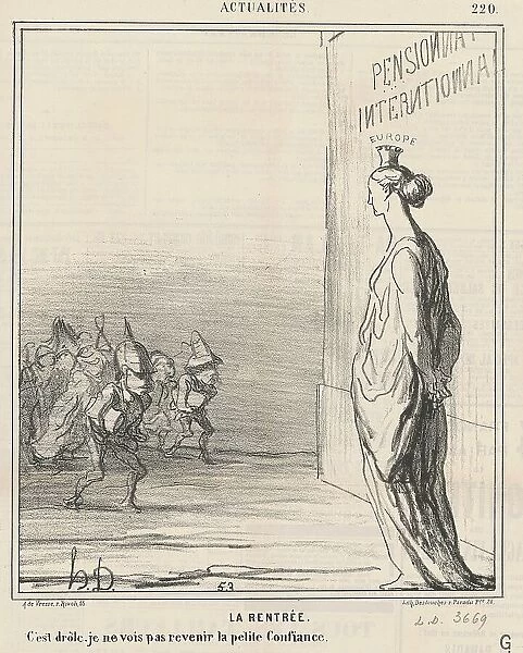 La rentrée, 19th century. Creator: Honore Daumier