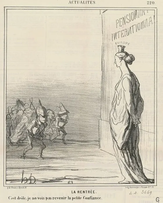 Framed Print : La rentrée, 19th century. Creator: Honore Daumier Framed Print : La rentrée, 19th century. Creator: Honore Daumier