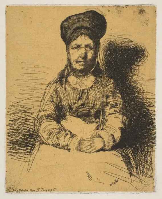 Framed Print : La Retameuse, 1858. Creator: James Abbott McNeill Whistler Framed Print : La Retameuse, 1858. Creator: James Abbott McNeill Whistler