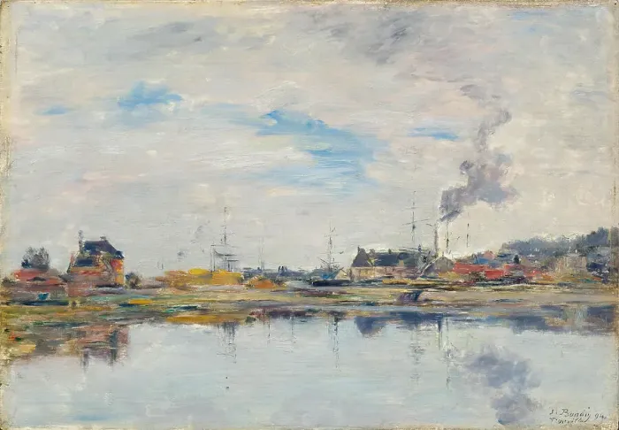 Framed Print : La retenue à Trouville, 1894. Creator: Boudin, Eugène-Louis (1824-1898) Framed Print : La retenue à Trouville, 1894. Creator: Boudin, Eugène-Louis (1824-1898)