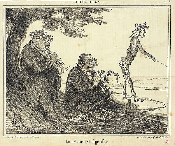 La Retour de l'âge d'or, 1856. Creator: Honore Daumier