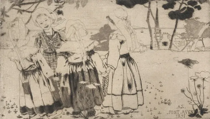 Framed Print : La Ronde de Pont-Aven (The Dance at Pont-Aven), 1891. Creator: Armand Seguin Framed Print : La Ronde de Pont-Aven (The Dance at Pont-Aven), 1891. Creator: Armand Seguin