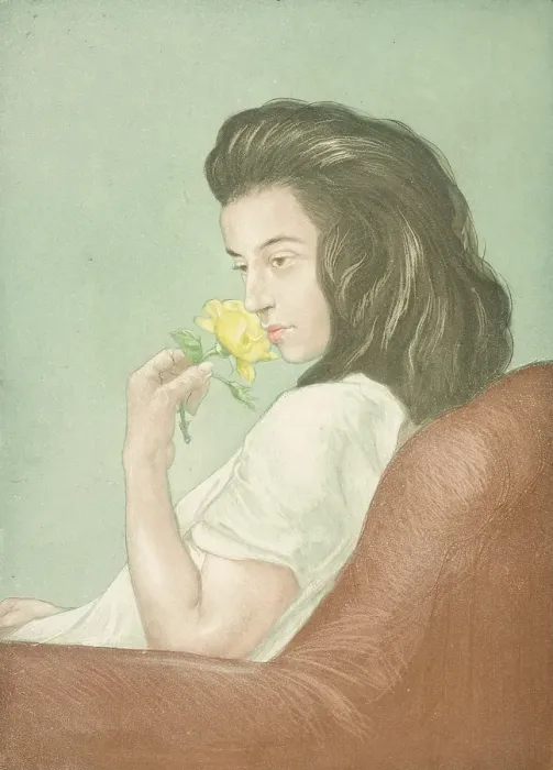 Framed Print : La Rose The (The Tea Rose), about 1900. Creator: Charles Maurin Framed Print : La Rose The (The Tea Rose), about 1900. Creator: Charles Maurin