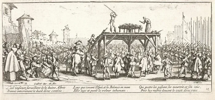 Framed Print : La Roue (Breaking on the Wheel), 1633. Creator: Jacques Callot Framed Print : La Roue (Breaking on the Wheel), 1633. Creator: Jacques Callot