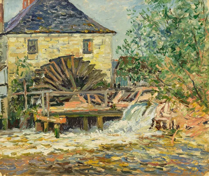Framed Print : La roue du moulin (The mill wheel), 1918. Creator: Maufra, Maxime (1861-1918) Framed Print : La roue du moulin (The mill wheel), 1918. Creator: Maufra, Maxime (1861-1918)