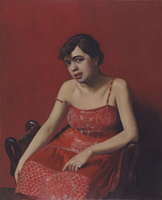 Framed Print : La Roumaine a la robe rouge (Romanian Woman in a Red Dress), 1925. Creator: Vallotton, Felix Edouard (1865-1925) Framed Print : La Roumaine a la robe rouge (Romanian Woman in a Red Dress), 1925. Creator: Vallotton, Felix Edouard (1865-1925)