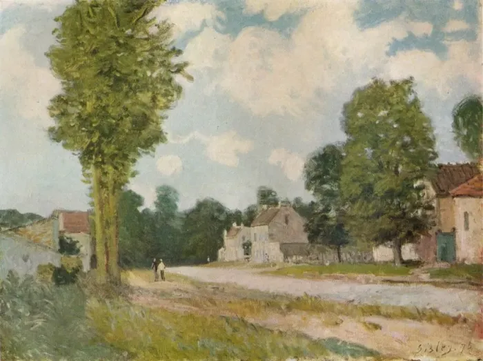 Framed Print : La Route de Versailles, 19th century, (1929). Artist: Alfred Sisley Framed Print : La Route de Versailles, 19th century, (1929). Artist: Alfred Sisley