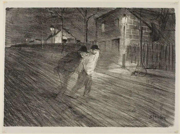 Framed Print : La rue Caulincourt, February 1896. Creator: Theophile Alexandre Steinlen Framed Print : La rue Caulincourt, February 1896. Creator: Theophile Alexandre Steinlen