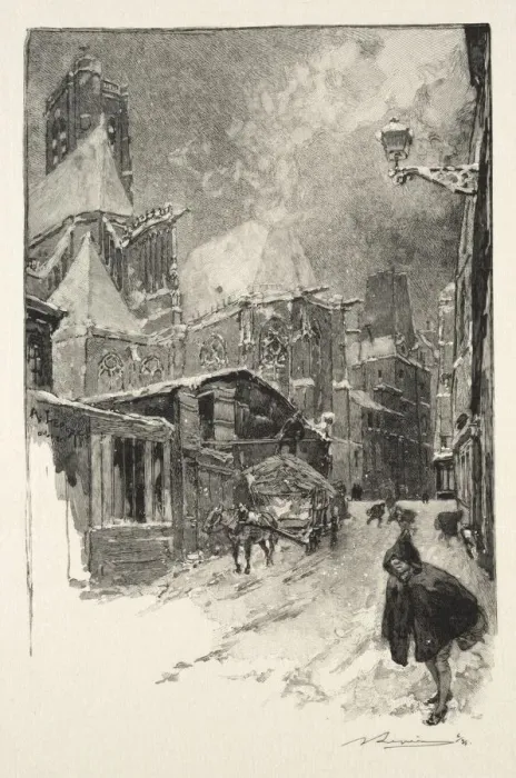 Framed Print : La Rue des Barres, 1886. Creator: Auguste Louis Lepere (French, 1849-1918) Framed Print : La Rue des Barres, 1886. Creator: Auguste Louis Lepere (French, 1849-1918)