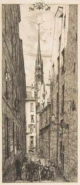 La Rue des Chantres, Paris, 1862. Creator: Charles Meryon