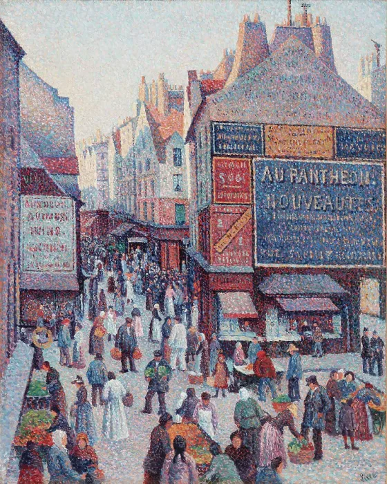 Framed Print : La Rue Mouffetard, 1889-1890. Creator: Maximilien Luce Framed Print : La Rue Mouffetard, 1889-1890. Creator: Maximilien Luce