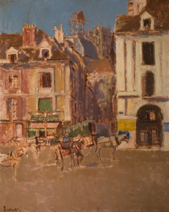 Framed Print : La Rue Notre Dame And The Quai Duquesne, 1902. Creator: Walter Richard Sickert Framed Print : La Rue Notre Dame And The Quai Duquesne, 1902. Creator: Walter Richard Sickert