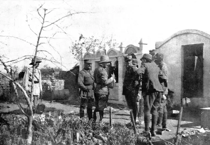 Framed Print : La rupture des lignes Bulgares; Le general Francher d'Esperet visitant un ancien casino'... 1918 Creator: Unknown. La rupture des lignes Bulgares; Le general Francher d'Esperet visitant un ancien casino'... 1918 Creator: Unknown Framed Print : La rupture des lignes Bulgares; Le general Francher d'Esperet visitant un ancien casino'... 1918 Creator: Unknown. La rupture des lignes Bulgares; Le general Francher d'Esperet visitant un ancien casino'... 1918 Creator: Unknown
