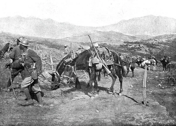 'La rupture des lignes Bulgares; Nos troupes coloniales dans les positions bulgares, 1918. Creator: Unknown