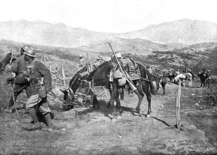 Framed Print : La rupture des lignes Bulgares; Nos troupes coloniales dans les positions bulgares, 1918. Creator: Unknown Framed Print : La rupture des lignes Bulgares; Nos troupes coloniales dans les positions bulgares, 1918. Creator: Unknown