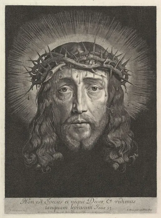 Framed Print : La sainte Face couronnee d epines, (grand format). Creator: Jean Morin Framed Print : La sainte Face couronnee d epines, (grand format). Creator: Jean Morin