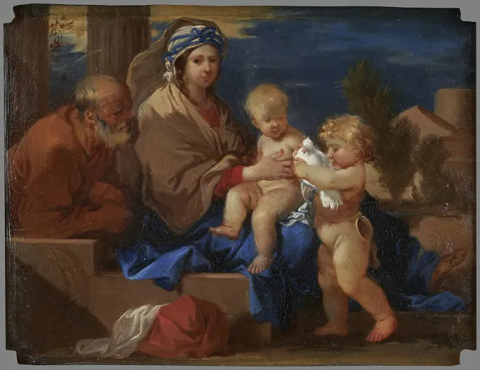 Framed Print : La Sainte Famille, between 1636 and 1671. Creator: Sébastien Bourdon Framed Print : La Sainte Famille, between 1636 and 1671. Creator: Sébastien Bourdon