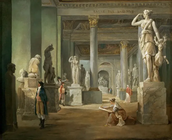 Framed Print : La salle des Saisons au Louvre. Artist: Robert, Hubert (1733-1808) Framed Print : La salle des Saisons au Louvre. Artist: Robert, Hubert (1733-1808)