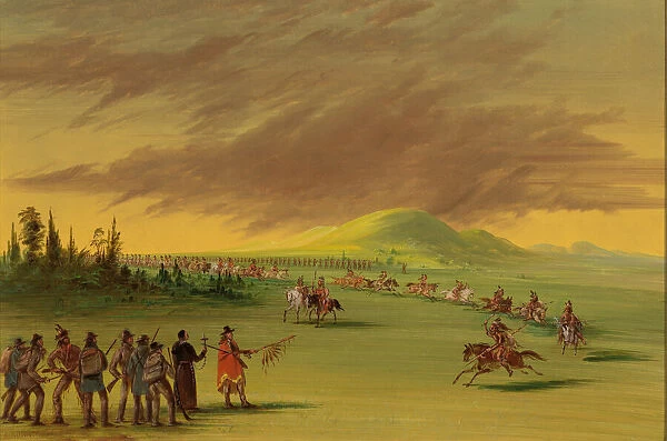 La Salle Meets a War Party of Cenis Indians on a Texas Prairie. April 25, 1686, 1847 / 1848