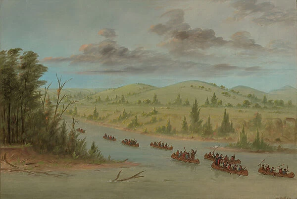 La Salles Party Entering the Mississippi in Canoes. February 6, 1682, 1847  /  1848