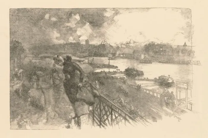 Framed Print : La Seine au Pont dAusterlitz, 1866. Creator: Auguste Louis Lepere (French, 1849-1918) Framed Print : La Seine au Pont dAusterlitz, 1866. Creator: Auguste Louis Lepere (French, 1849-1918)