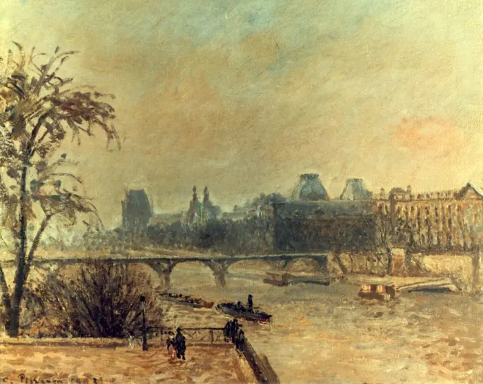 Framed Print : La Seine et le Louvre, Paris, 1903. Artist: Camille Pissarro Framed Print : La Seine et le Louvre, Paris, 1903. Artist: Camille Pissarro