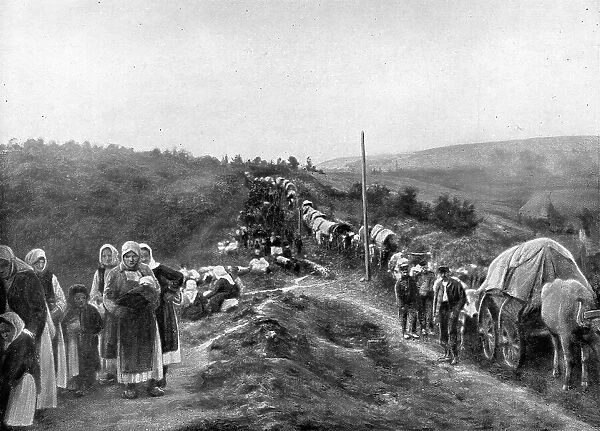 'La Serbie Douloureuse; L'exode devant l'invasion autrichienne, 1914. Creator: Unknown