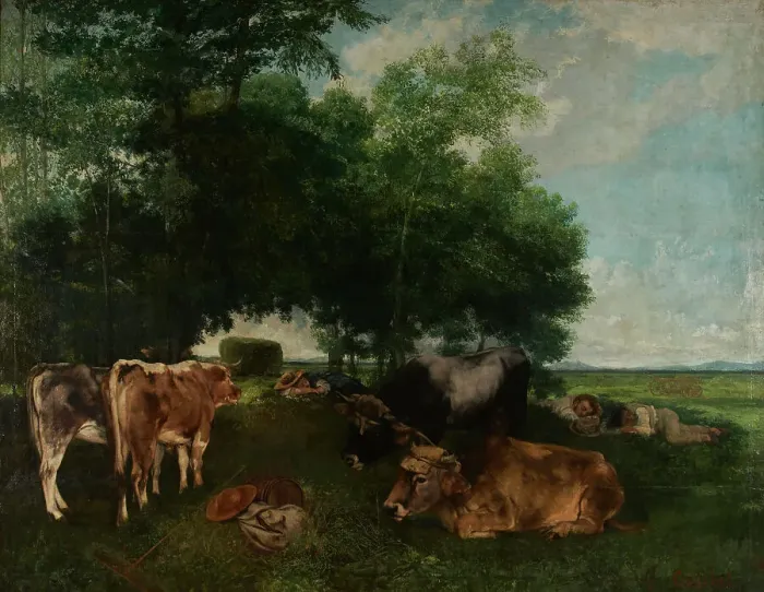 Framed Print : La sieste pendant la saison des foins, between 1867 and 1868. Creator: Gustave Courbet Framed Print : La sieste pendant la saison des foins, between 1867 and 1868. Creator: Gustave Courbet