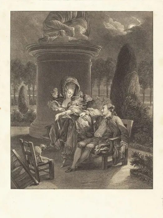 Framed Print : La soiree des Thuileries, 1774. Creator: Jean Baptiste Blaise Simonet Framed Print : La soiree des Thuileries, 1774. Creator: Jean Baptiste Blaise Simonet