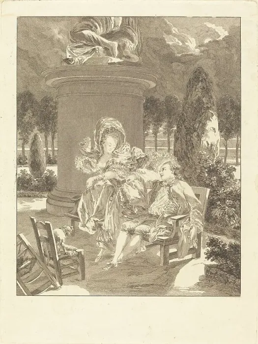 Framed Print : La soiree des Thuileries, 1774. Creator: Jean Baptiste Blaise Simonet Framed Print : La soiree des Thuileries, 1774. Creator: Jean Baptiste Blaise Simonet