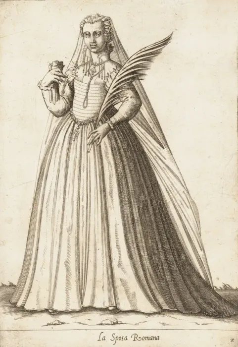 Framed Print : La Sposa Romana (Bride), ca. 1580. Creator: Attributed to Pietro Bertelli Framed Print : La Sposa Romana (Bride), ca. 1580. Creator: Attributed to Pietro Bertelli