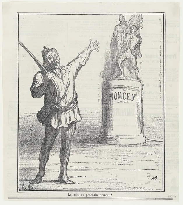 Framed Print : La suite au prochain numero!, 1870. Creator: Honore Daumier Framed Print : La suite au prochain numero!, 1870. Creator: Honore Daumier