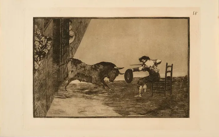 Framed Print : La Tauromaquia: The Daring of Martincho in the Ring at Saragossa, 1815-1816. Creator: Goya, Francisco, de (1746-1828) Framed Print : La Tauromaquia: The Daring of Martincho in the Ring at Saragossa, 1815-1816. Creator: Goya, Francisco, de (1746-1828)