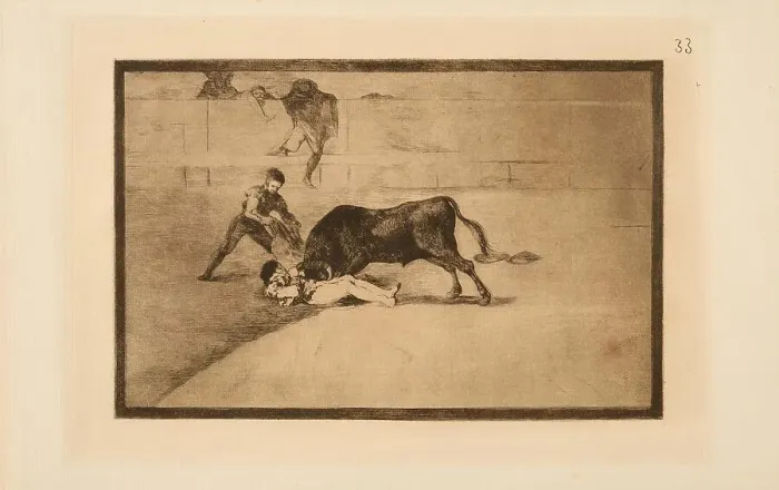 Framed Print : La Tauromaquia: The unfortunate death of Pepe Illo in the Madrid arena, 1815-1816. Creator: Goya, Francisco, de (1746-1828) Framed Print : La Tauromaquia: The unfortunate death of Pepe Illo in the Madrid arena, 1815-1816. Creator: Goya, Francisco, de (1746-1828)