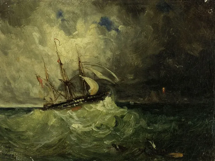 Framed Print : La tempête, 1846. Creator: Felix Francois Georges Philibert Ziem Framed Print : La tempête, 1846. Creator: Felix Francois Georges Philibert Ziem