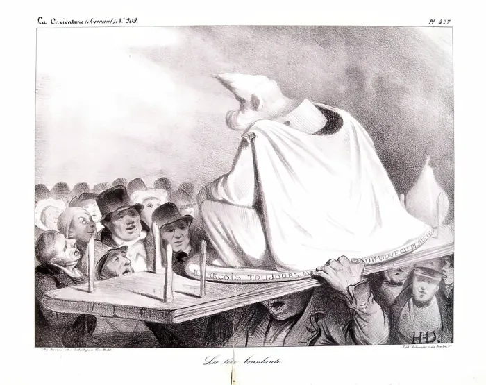 Framed Print : La tete branlante, 1834. Creator: Honore Daumier Framed Print : La tete branlante, 1834. Creator: Honore Daumier