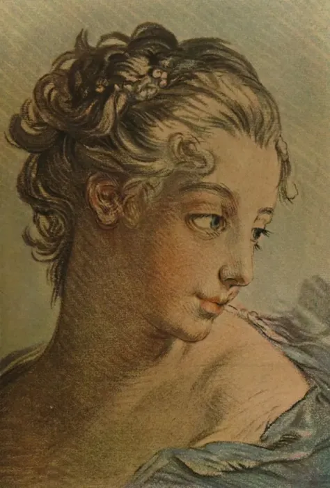 Framed Print : La Tete D Une Jeune Fille, (Head Of A Young Girl), c1760-1790, (1913). Artist: Louis Marin Bonnet