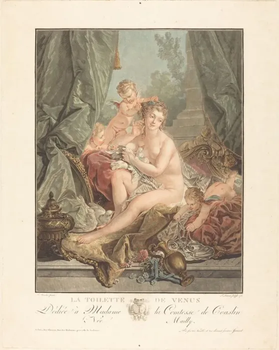 Framed Print : La toilette de Venus, 1783. Creator: Jean Francois Janinet Framed Print : La toilette de Venus, 1783. Creator: Jean Francois Janinet