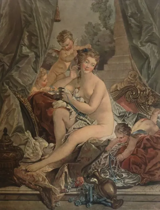 Framed Print : La Toilette De Venus, (Venus Bathing), 1783, (1913). Artist: Jean Francois Janinet Framed Print : La Toilette De Venus, (Venus Bathing), 1783, (1913). Artist: Jean Francois Janinet