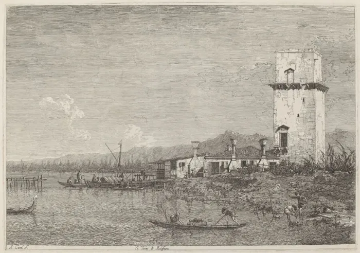 Framed Print : La Torre di Malghera, c. 1735  /  1746. Creator: Canaletto