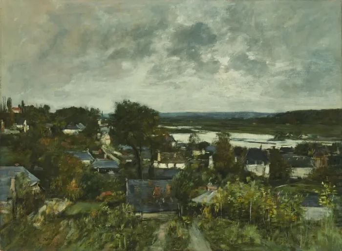 Framed Print : La Touques near Deauville, 1883. Creator: Eugene Louis Boudin Framed Print : La Touques near Deauville, 1883. Creator: Eugene Louis Boudin