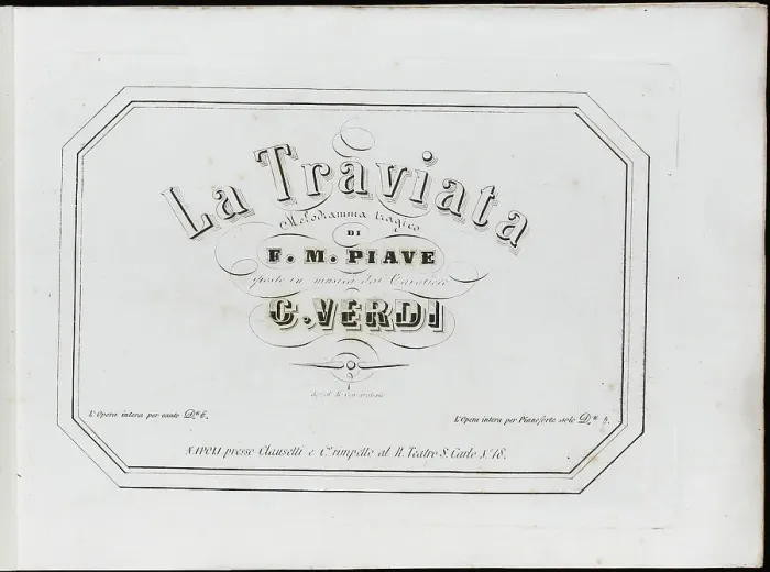 Framed Print : La Traviata: first edition of the original version, 1854 Framed Print : La Traviata: first edition of the original version, 1854