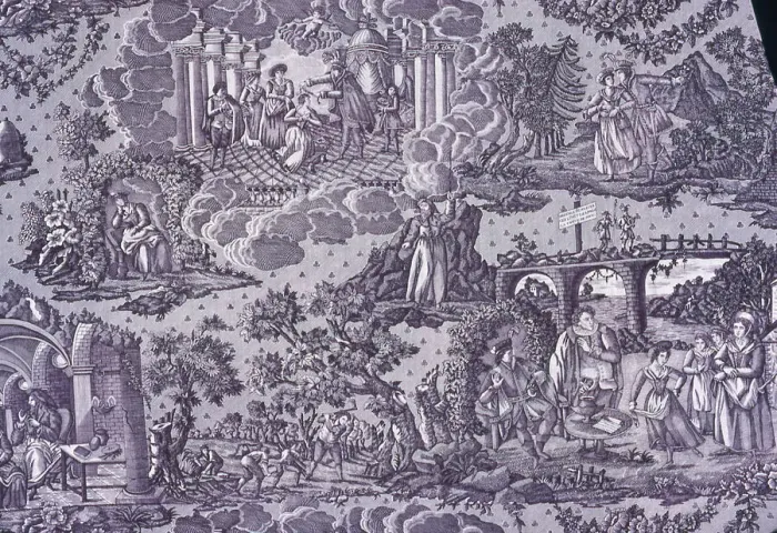 Framed Print : La Treve de Dieu (Gods Truce) (Furnishing Fabric), France, c. 1820 Framed Print : La Treve de Dieu (Gods Truce) (Furnishing Fabric), France, c. 1820