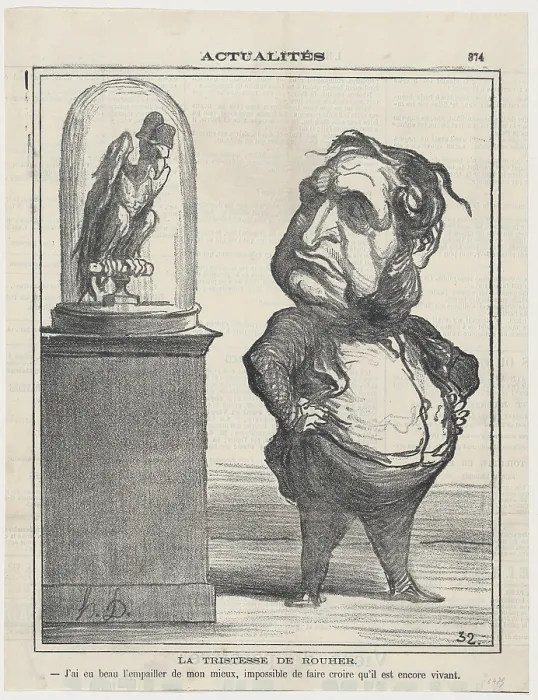 Framed Print : La Tristesse de Rouher, 1871. Creator: Honore Daumier Framed Print : La Tristesse de Rouher, 1871. Creator: Honore Daumier