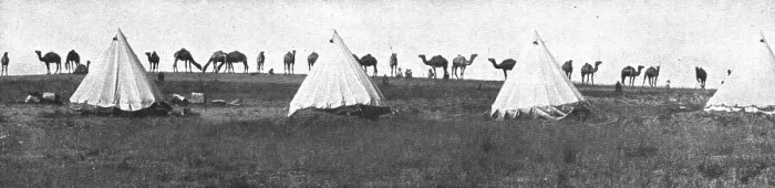Framed Print : La Turquie Succombe; Le camel corps de l'armee britannique de Palestine; un camp dans... 1918. Creator: Unknown Framed Print : La Turquie Succombe; Le camel corps de l'armee britannique de Palestine; un camp dans... 1918. Creator: Unknown