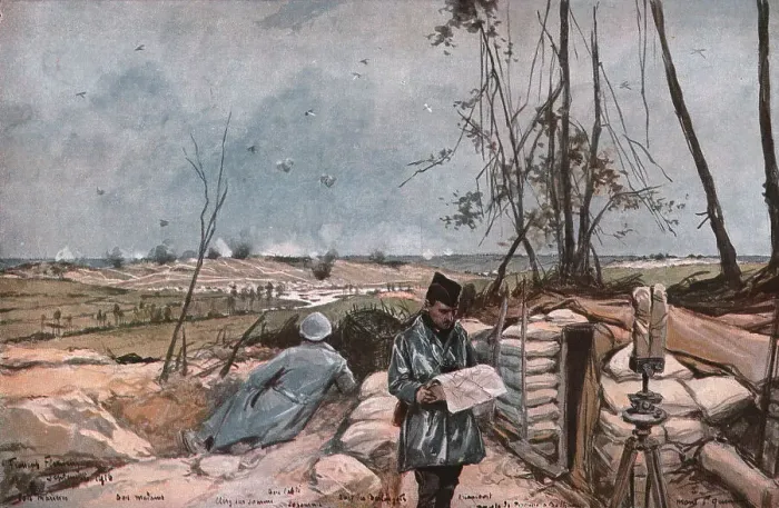Framed Print : La Vallee de la Somme pres de Clery, 1916 (1924). Creator: Francois Flameng Framed Print : La Vallee de la Somme pres de Clery, 1916 (1924). Creator: Francois Flameng