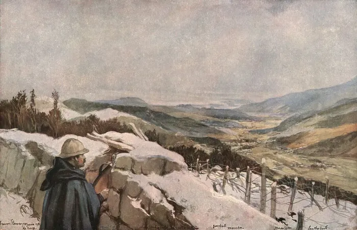 Framed Print : La vallee de Munster, 1916. Creator: Francois Flameng Framed Print : La vallee de Munster, 1916. Creator: Francois Flameng