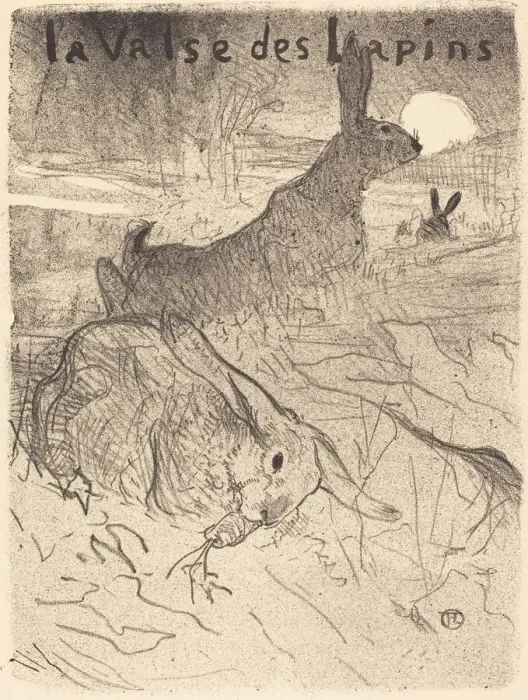 Framed Print : La valse des lapins, 1895. Creator: Henri de Toulouse-Lautrec Framed Print : La valse des lapins, 1895. Creator: Henri de Toulouse-Lautrec
