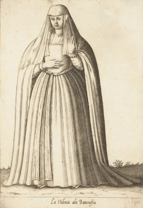 Framed Print : La Vedova ala Baronessa, ca. 1580. Creator: Attributed to Pietro Bertelli Framed Print : La Vedova ala Baronessa, ca. 1580. Creator: Attributed to Pietro Bertelli