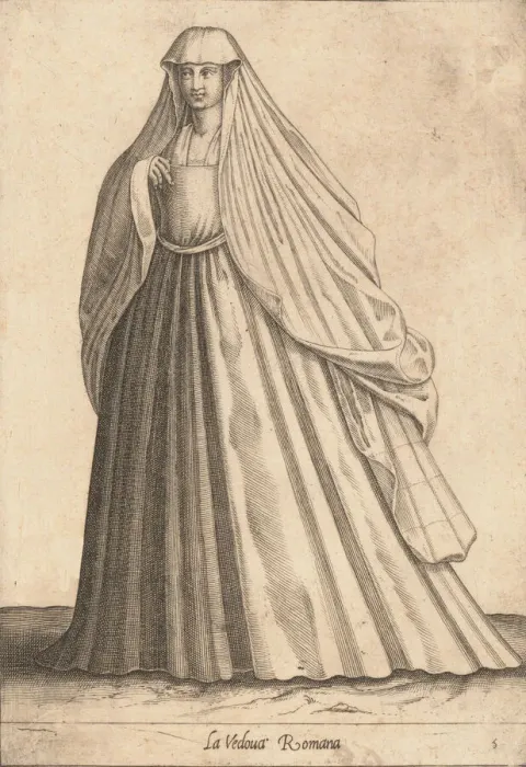 Framed Print : La Vedova Romana, ca. 1580. Creator: Attributed to Pietro Bertelli Framed Print : La Vedova Romana, ca. 1580. Creator: Attributed to Pietro Bertelli